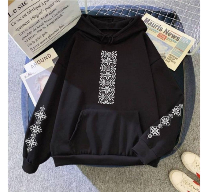 Худи OverSize unisex с принтом вышивка в разных цветах