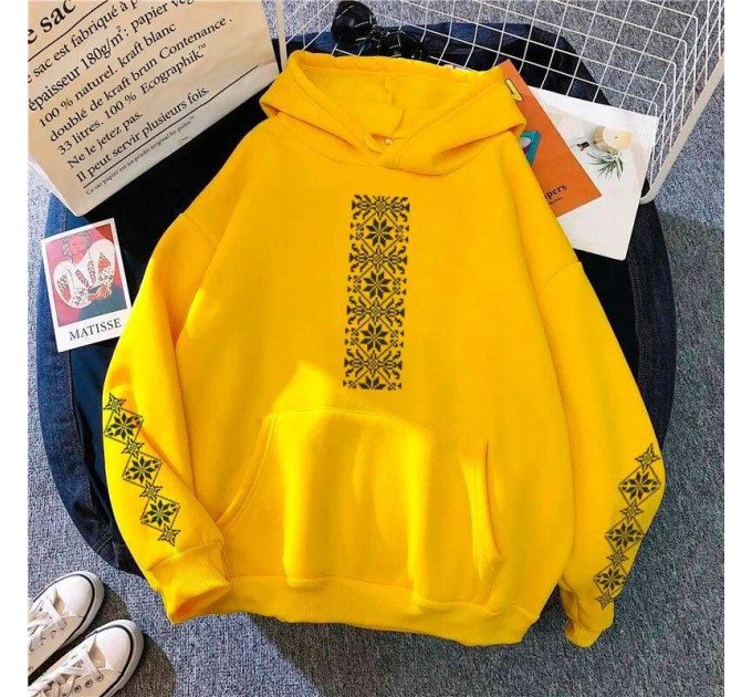 Худи OverSize unisex с принтом вышивка в разных цветах