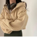 Women's plush fluffy cropped hoodie in various colors