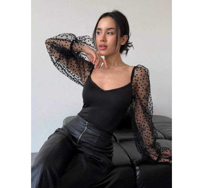 Chic women's bodysuit with hearts