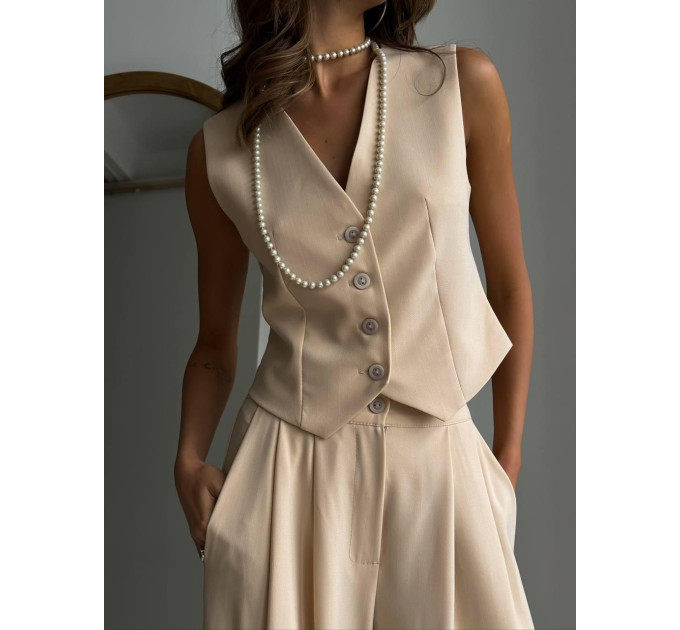 Women's trendy business classic two-piece suit with vest (S-XL) in various colors