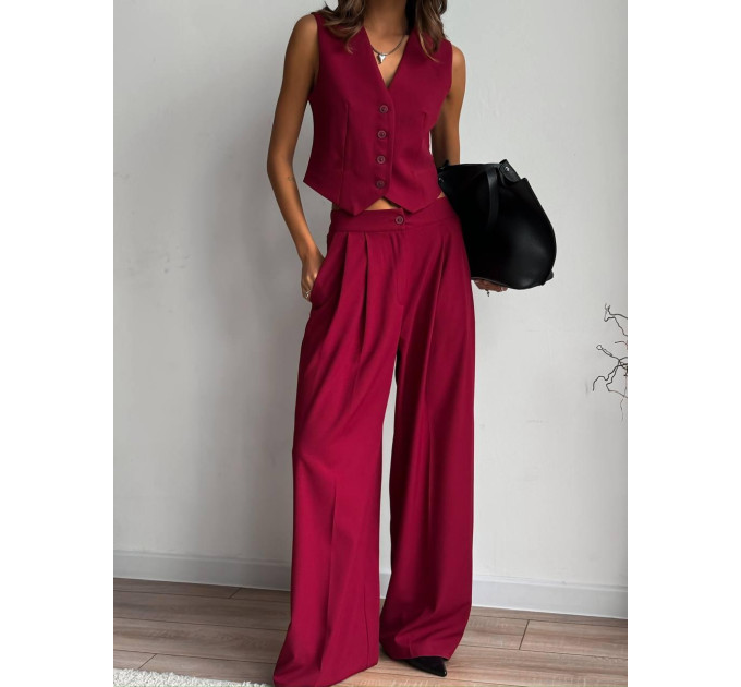 Women's trendy business classic two-piece suit with vest (S-XL) in various colors