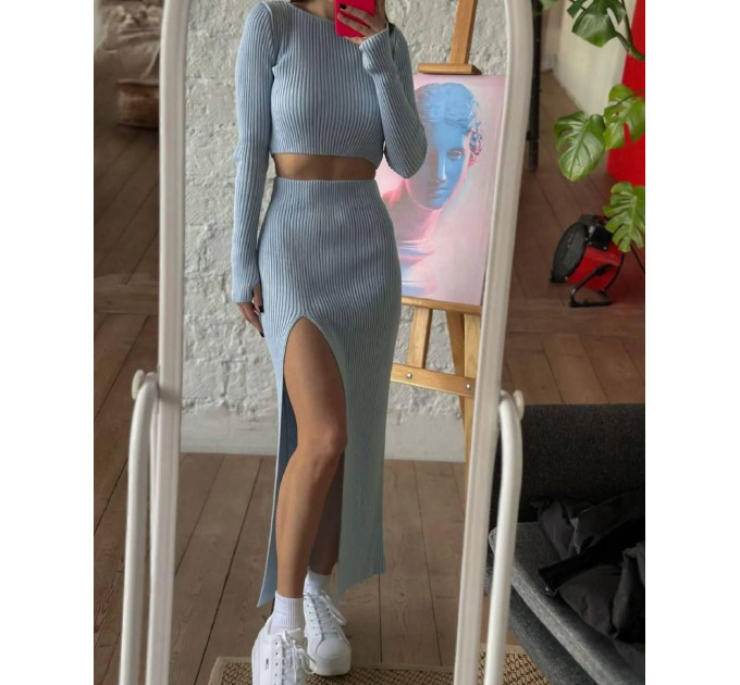 Women's ribbed two-piece suit, various colors