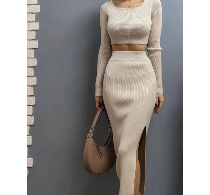 Women's ribbed two-piece suit, various colors