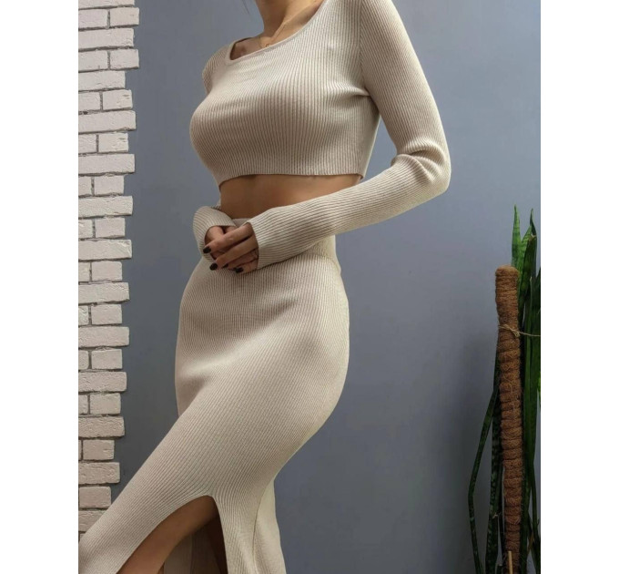 Women's ribbed two-piece suit, various colors