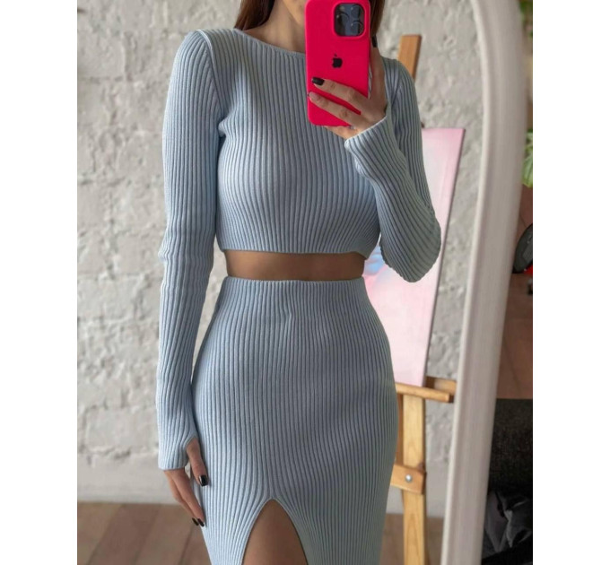 Women's ribbed two-piece suit, various colors