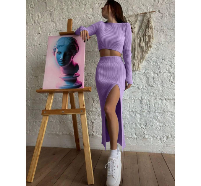 Women's ribbed two-piece suit, various colors