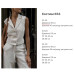 Natural fabric suit with cropped vest and palazzo pants