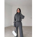 Women's two-piece suit for every day, cropped sweater and flared pants