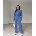 Women's two-piece suit for every day, cropped sweater and flared pants