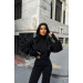 Women's two-piece suit for every day, cropped sweater and flared pants