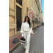 Women's two-piece suit for every day, cropped sweater and flared pants