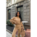 Women's two-piece suit for every day, cropped sweater and flared pants