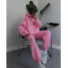 Stylish women's sports suit with fleece “I DON'T CARE” and various colors (Sizes 42-52)