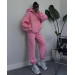 Stylish women's sports suit with fleece “I DON'T CARE” and various colors (Sizes 42-52)