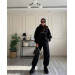 Stylish women's sports suit with fleece “I DON'T CARE” and various colors (Sizes 42-52)