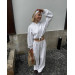 Women's Loose Fit Cropped Zip Hoodie & Straight Sweatpants Suit