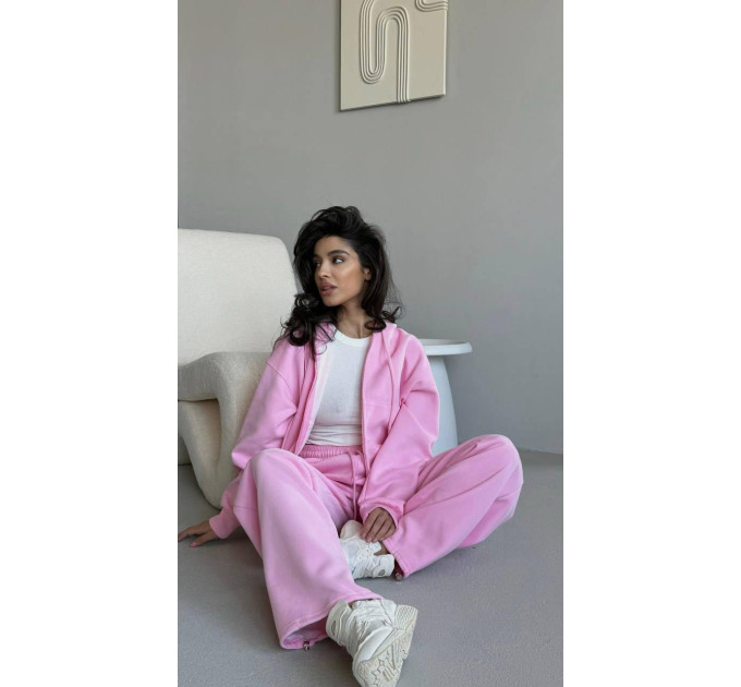 Basic women's oversized fleece tracksuit in various colors
