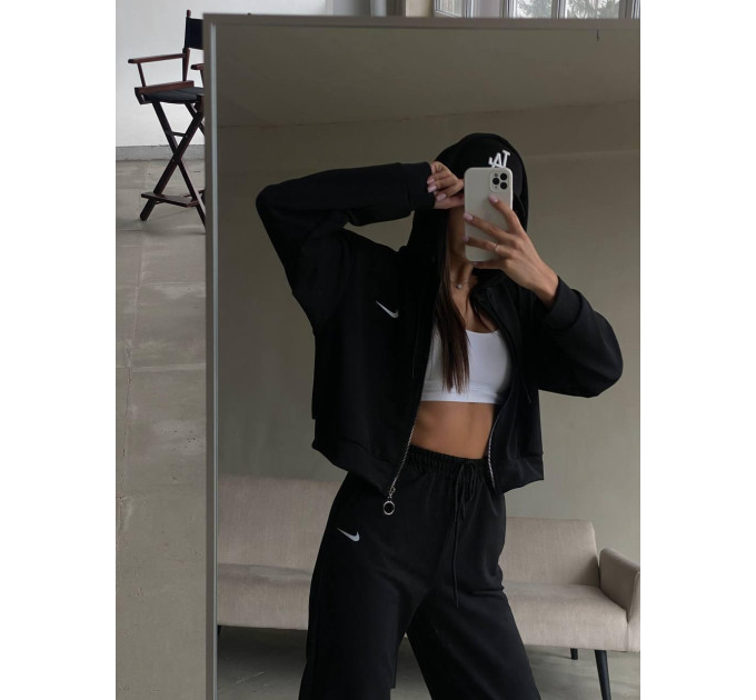 Стильный женский спортивный костюм NIKE двунитка (худи+джоггеры)