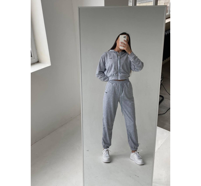 Стильный женский спортивный костюм NIKE двунитка (худи+джоггеры)