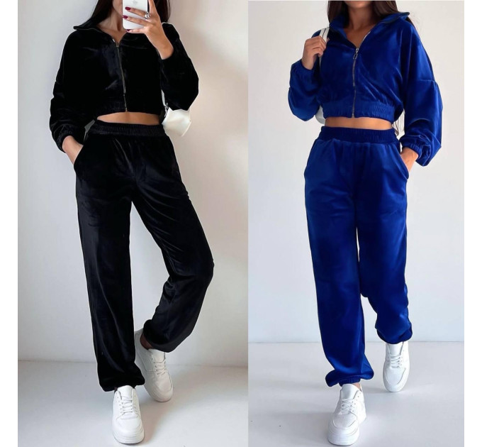 Women's sports velour suit in various colors
