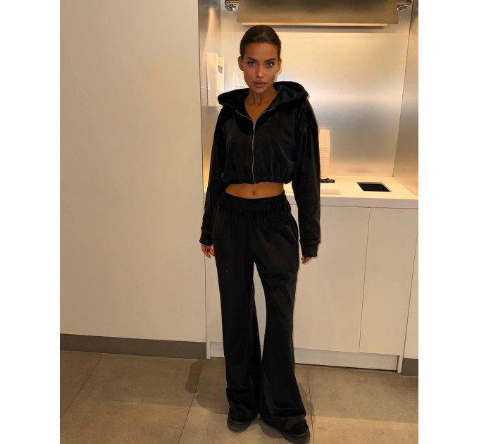 Soft women's velour tracksuit in various colors