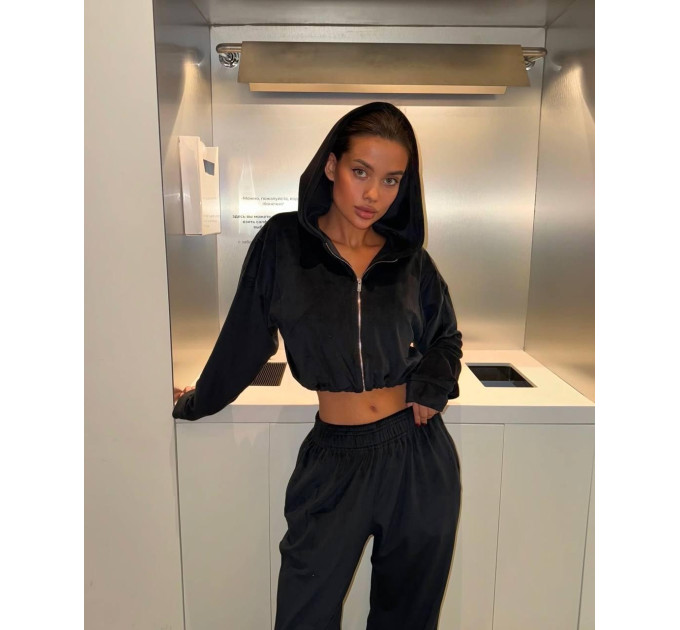 Soft women's velour tracksuit in various colors