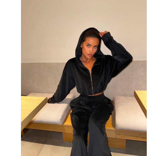 Soft women's velour tracksuit in various colors