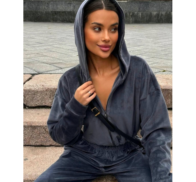 Soft women's velour tracksuit in various colors
