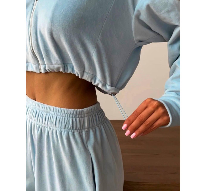 Soft women's velour tracksuit in various colors