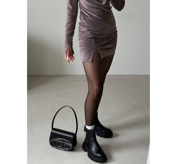 Charming velour mini dress