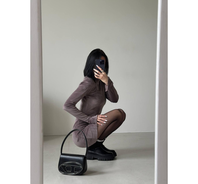 Charming velour mini dress