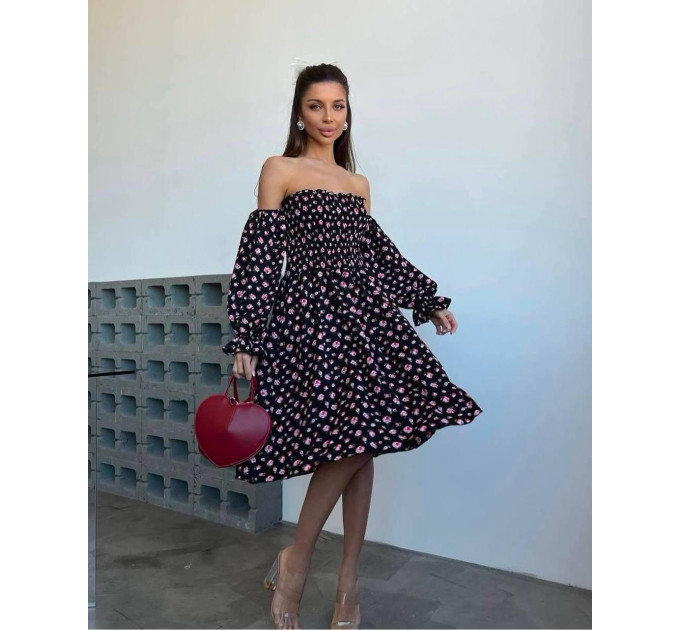 Incredibly delicate women's dress with a floral print