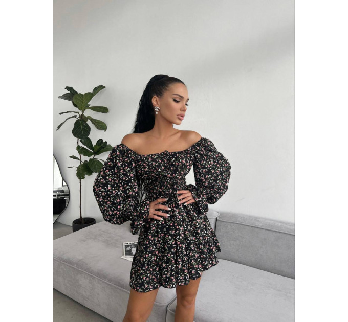 Elegant women's dress with a floral print that will perfectly emphasize your figure