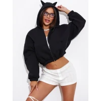 Жіноче худі на флісі з ріжками 607 (92)