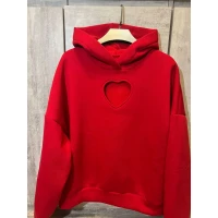 Женское худи на флисе с сердечком 2148 (107)