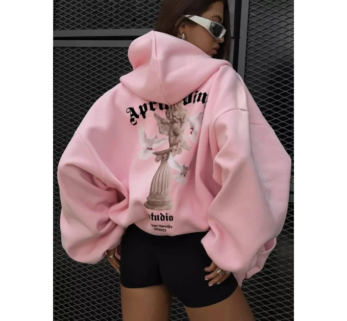 Stylish women's fleece hoodie with print