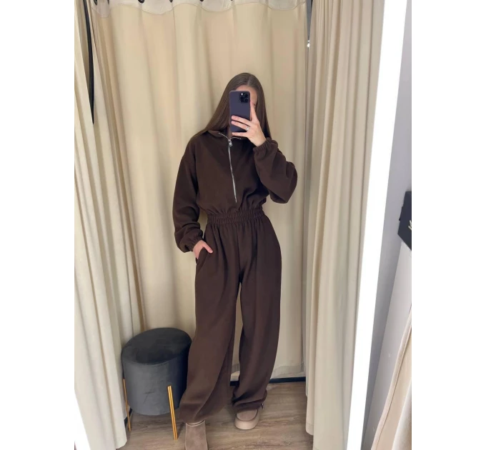 Women's warm reversible fleece jumpsuit (S-XL)
