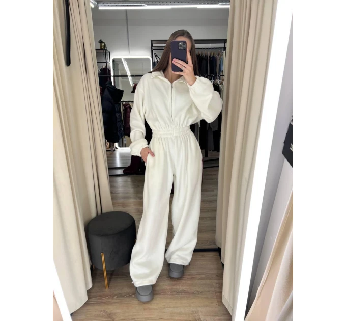 Women's warm reversible fleece jumpsuit (S-XL)