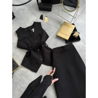 Luxurious women's business suit two-piece vest and midi skirt from the suit 733 (124)