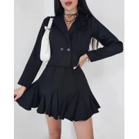 Жіночий діловий костюм двійка піджак + спідниця-шорти (різні кольори) 181 (53)