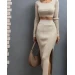Women's ribbed two-piece suit in various colors