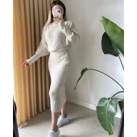 Теплый женский костюм из свитера и юбки (разные цвета) 1001-1 (59)