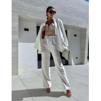 Classic women's business suit two-piece jacket + palazzo pants in three colors 649-2 (65)