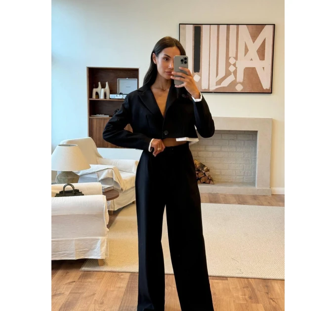 Stylish trendy women's classic business suit two-piece