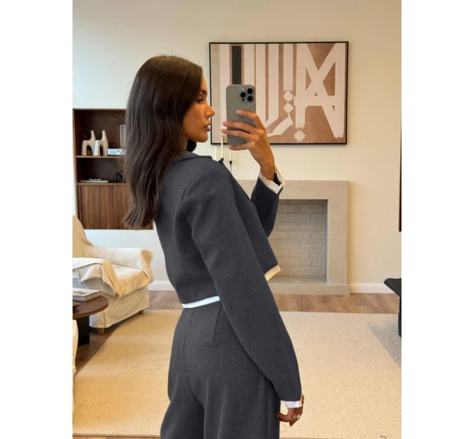 Stylish trendy women's classic business suit two-piece