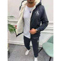 Спортивный мужской костюм двойка на флисе + мех (48-54) 1713-2 (56)