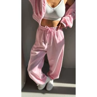 Спортивный женский костюм оверсайз (зип худи и джоггеры) в разных цветах 2351-2 (37)