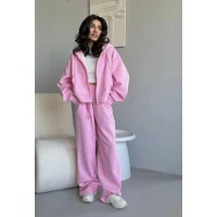 Базовый женский спортивный костюм оверсайз на флисе в разных цветах 1585 (35)