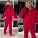 Warm and comfortable women's tracksuit with fleece and various colors